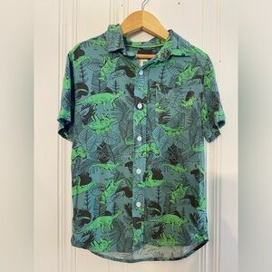 Cat and Jack button-down short sleeve dinosaur shirt, size 6/7